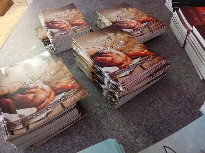 Bibles and scripture booklets prepared for street distribution