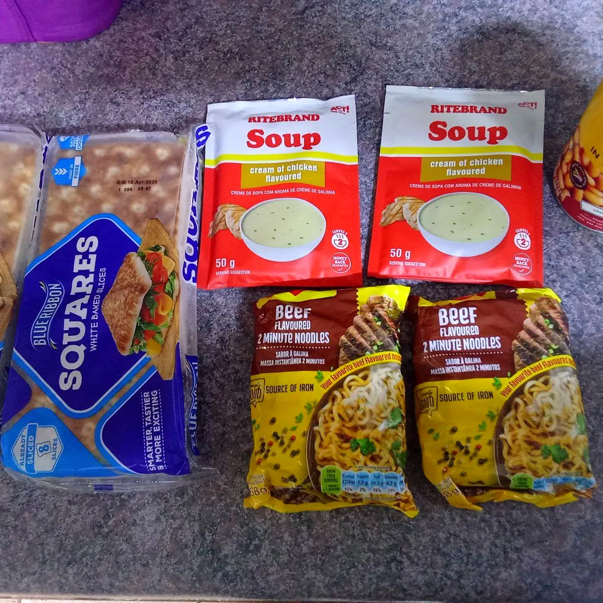 Food supplies and essentials prepared for weekly outreach
